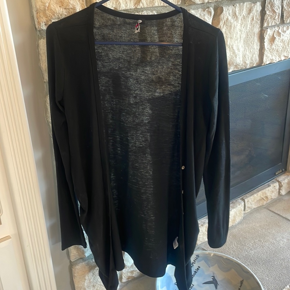 Black cardigan. Size large